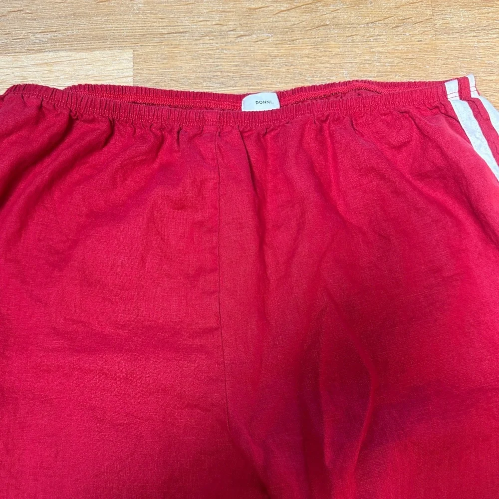 Donni Linen Red Stripe Cropped Pant - Picture 4 of 4